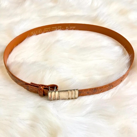 RITZ Genuine snakeskin leather belt with rattlesnake style buckle - Picture 2 of 6